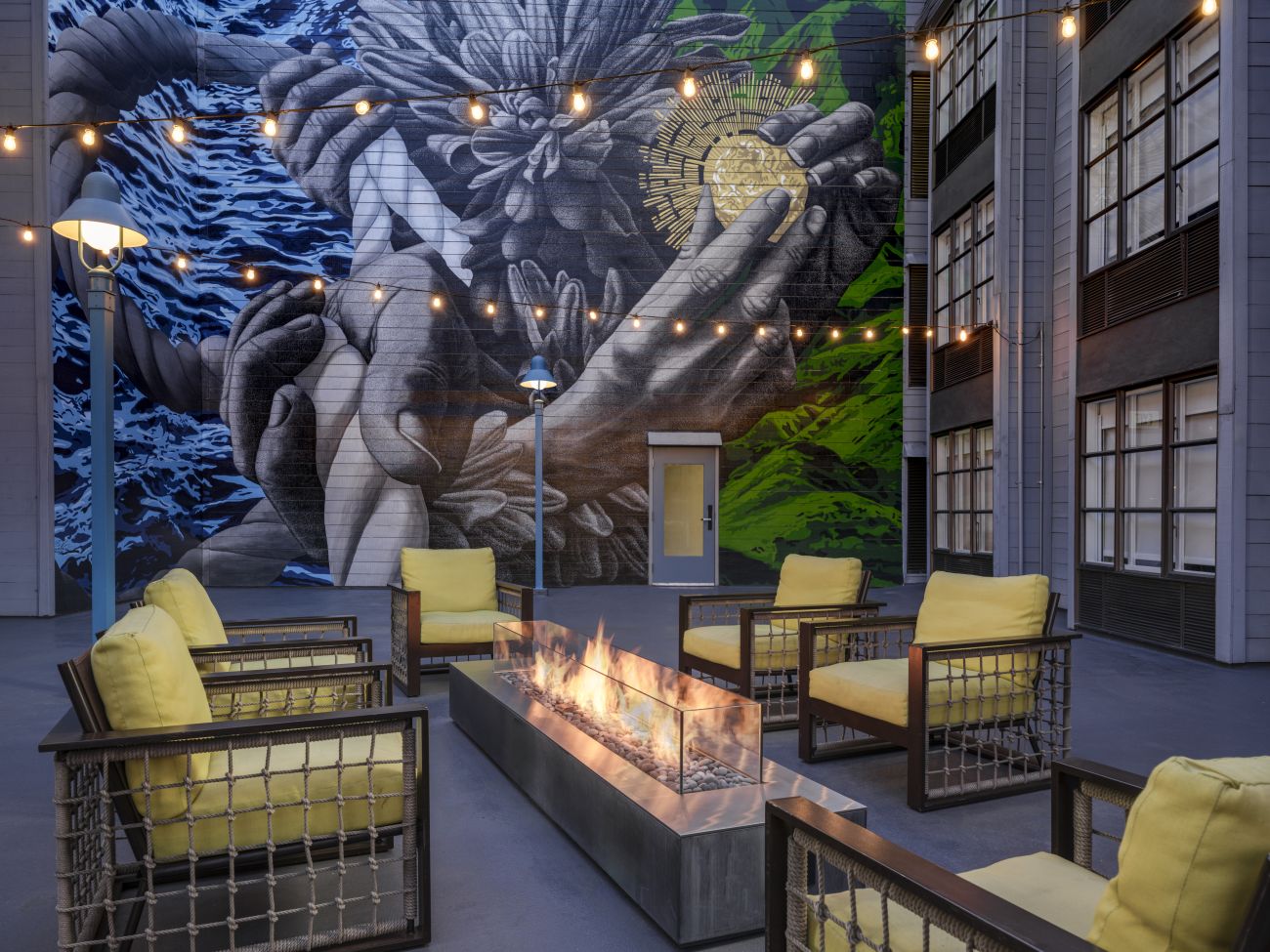 Courtyard - Mural & Fire Pit